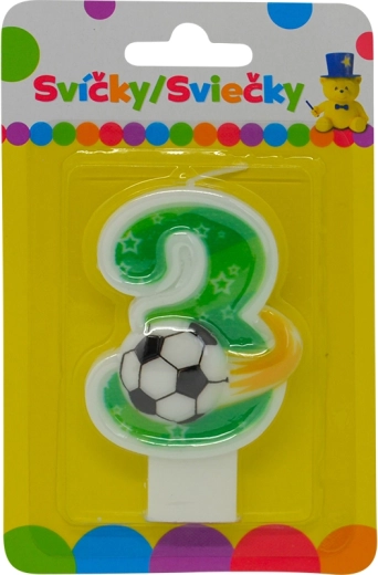 Narodeninová sviečka číslo 3 s loptou