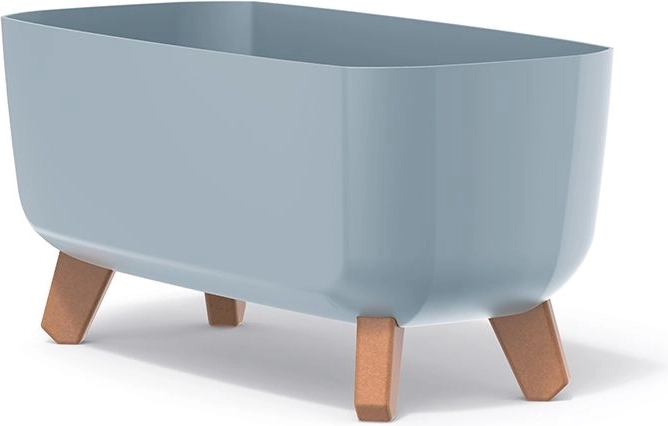 Kvetináč na nožičkách Gracia Case 39 cm – svetlosivý, odolný plast