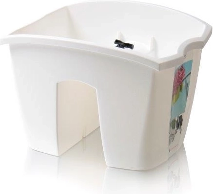 Truhlík na zábradlie Crown 24,2 cm – biely