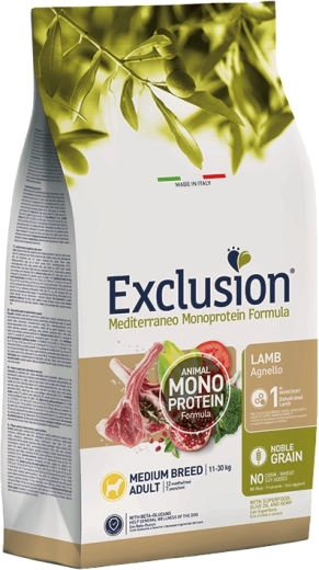 Exclusion Adult Medium granule pre psy – jahňacie 3 kg