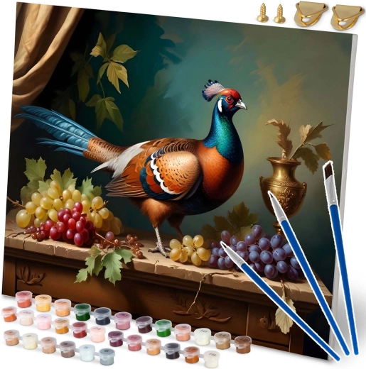 Maľovanie podľa čísel 40 × 50 cm – bažant, zátišie MASSIDO