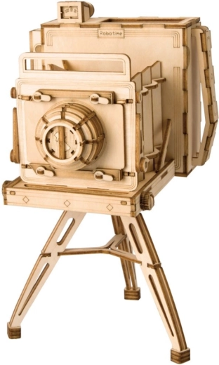 RoboTime 3D drevená skladačka historický fotoaparát