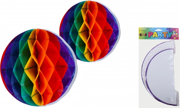 Farebné papierové gule na zavesenie 30 a 25 cm