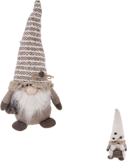 Škriatok s LED osvetlením z polyesteru, hnedý 36 cm (2 varianty)