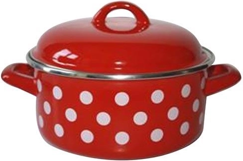 Smaltovaný kastról s pokrievkou 20 cm 2,8 l červený Bodka