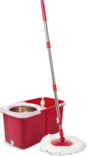 Lamart Clean rotačný mop so žmýkačom so skladacím vedrom 10 l