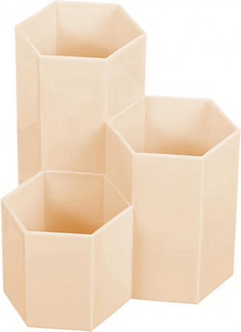 Ružový organizér na štetce na líčenie