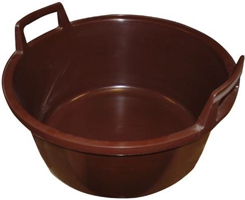 Plastový škopok s uchami 43 cm, 15 l, hnedý
