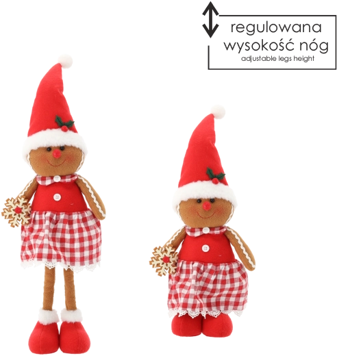 Vianočná dekorácia perníková dievčatko s teleskopickými nohami