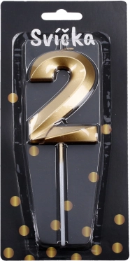 Zlatá párty sviečka číslo 2