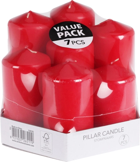 Súprava červených sviečok – 7-dielna dekoratívna kolekcia