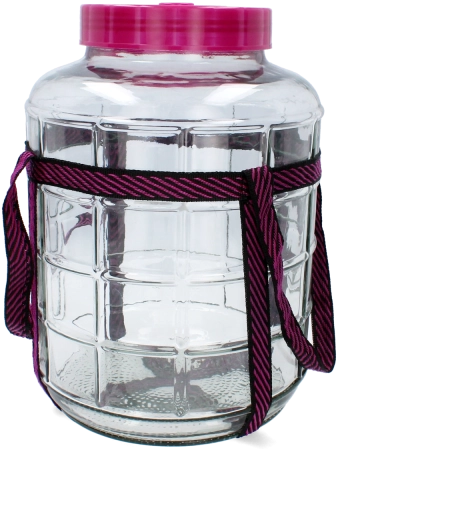 Multifunkčný sklenený demižón 15 l so širokým hrdlom a popruhom