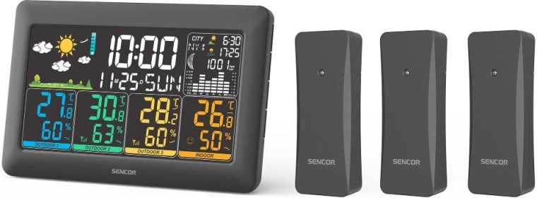 Meteorologická stanica Sencor SWS 6300 s 3 bezdrôtovými senzormi