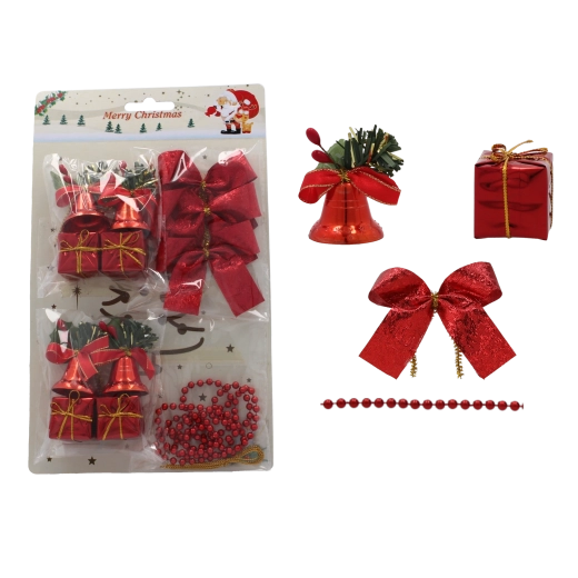 Súprava vianočných ozdôb červená, 72 ks