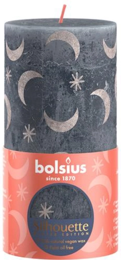 Rustikálna sviečka 130 × 68 mm bridlicovo modrá