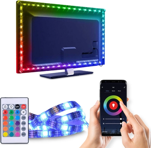 Solight inteligentný LED Wi‑Fi RGB pásik na podsvietenie TV 4 × 50 cm USB