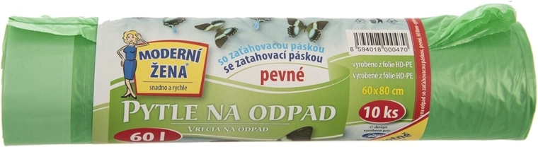 Zaťahovacie odpadové vrecká 60 l, 10 ks, mix