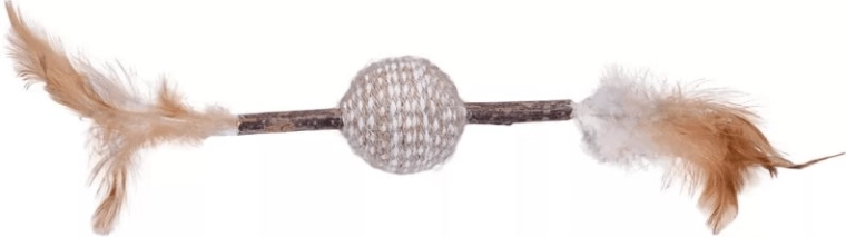 Quapas! hračka pre mačky – prút s pierkami a sisalovou loptičkou