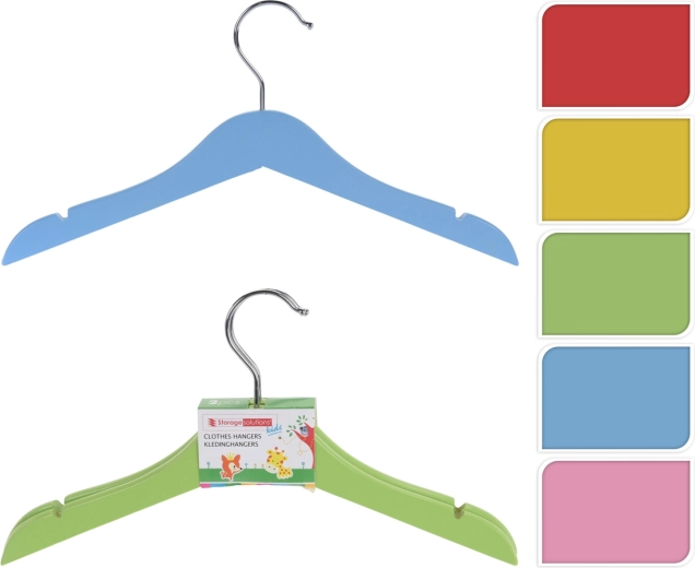 Sada detských drevených vešiakov – 2 ks, farebná