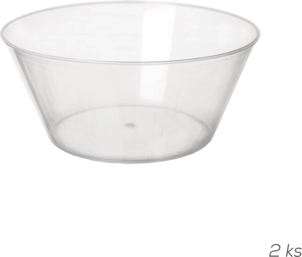 Priehľadná plastová miska 750 ml – 2 ks