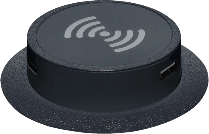 Solight výsuvná bezdrôtová nabíjačka Qi 15 W s USB-A a USB-C PD, čierna - 1 kus