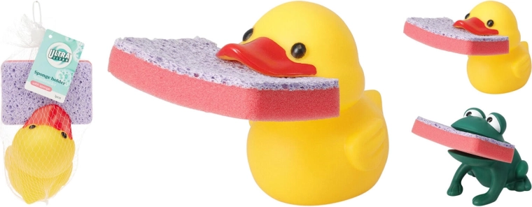 Držiak na hubku Kačka alebo Žaba, PVC/PU, mix dekorov