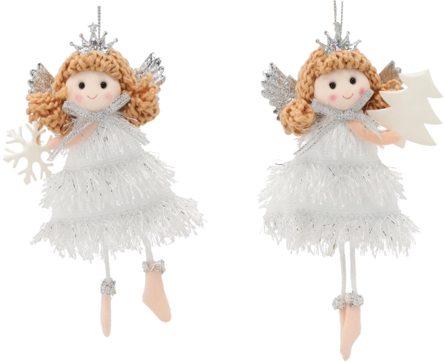 Vianočná závesná ozdoba anjelik 8 × 16 cm