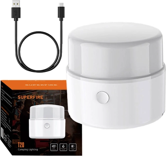 Kempingová lampa SUPERFIRE T20, 180 lm, USB nabíjanie