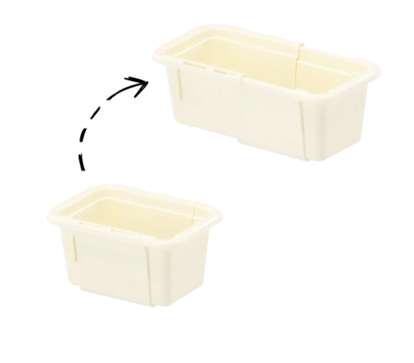 Kontajner MiniMax Organizer – modulárny výsuvný box 12,5 × 9 × 7 cm, béžový