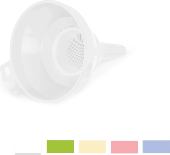 Plastový lievik so sitkom 6 cm, mix farieb