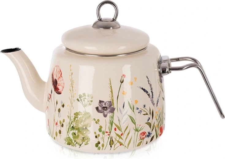 Smaltovaný krémový čajník Maki 1,6 l