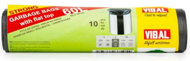 Vrecia na odpad 60 l, 10 ks