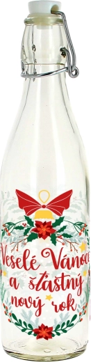 Sklenená fľaša s pákovým uzáverom 540 ml Veselé Vianoce
