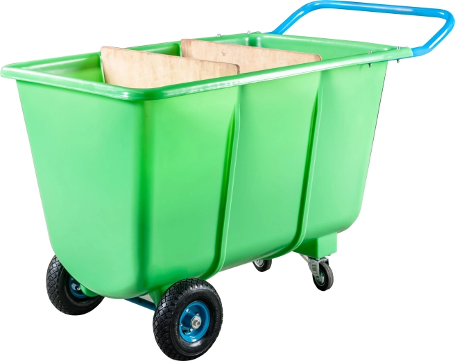 Štvor kolesový manipulačný vozík s plastovou korbou 400 l