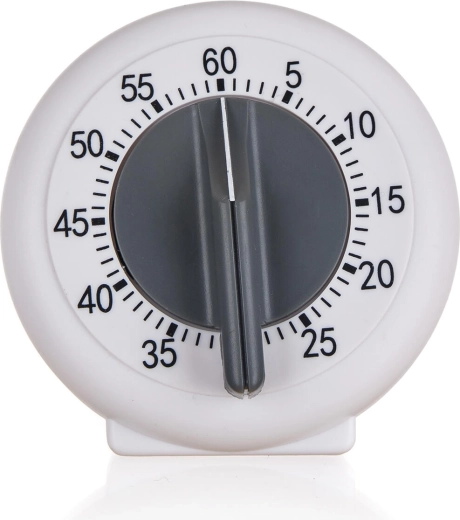 Kuchynská mechanická minútka CULINARIA 60 min, bielo‑sivá, priemer 9,5 cm