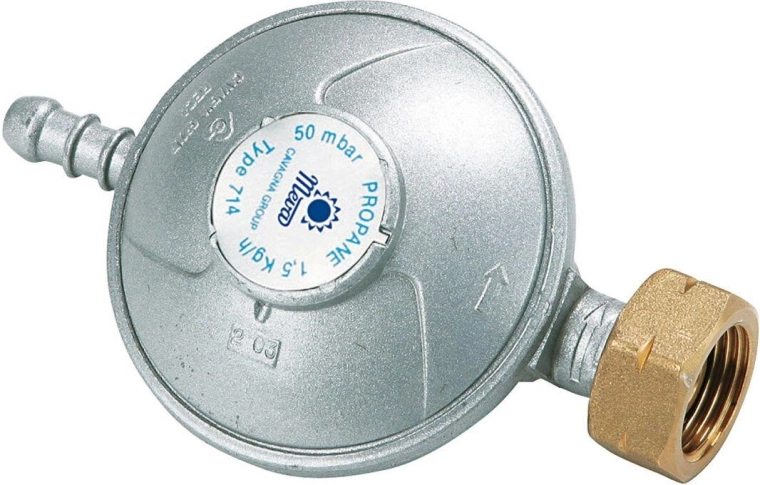 Regulátor tlaku PB 50 mbar s tŕňom a maticou W21,8 LH