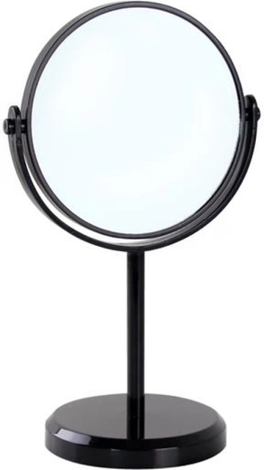 Stolové obojstranné kozmetické zrkadlo TORO 15 cm, čierne