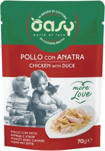 Oasy More Love kura s kačicou kapsička 70 g