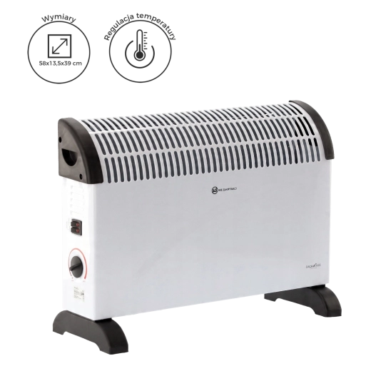 Konvektorový elektrický ohrievač 2000 W, 58 × 13,5 × 39 cm