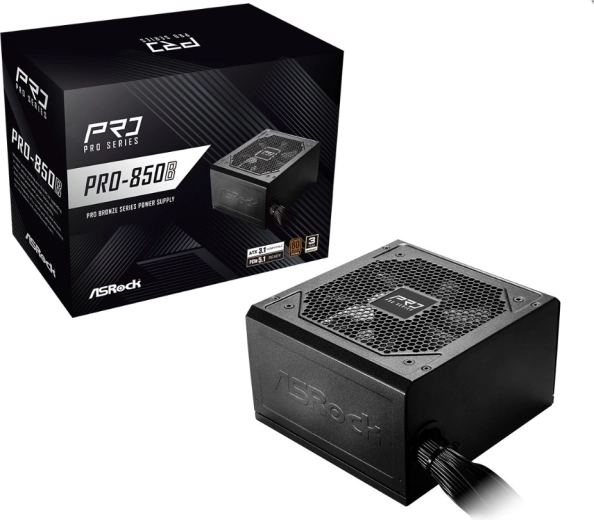 Napájací zdroj ASRock Pro Series 850 W 80 Plus Bronze, nemodulárny