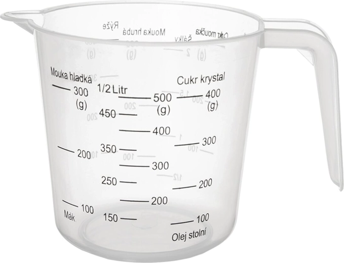 Kuchynská odmerka 500 ml s uchom a nálevkou