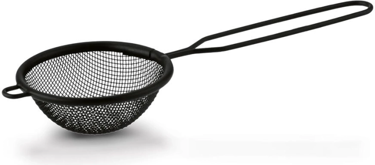Kuchynské sitko 8 cm – čierne, kovové