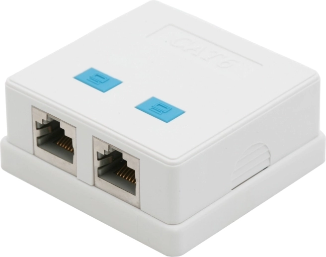 Dvojitá nástenná zásuvka RJ45 Cat.5 FTP
