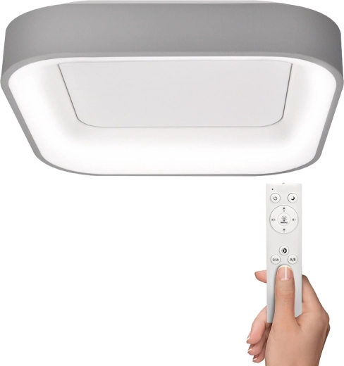 Solight LED stropné svietidlo Treviso štvorcové 48 W sivé s diaľkovým ovládaním