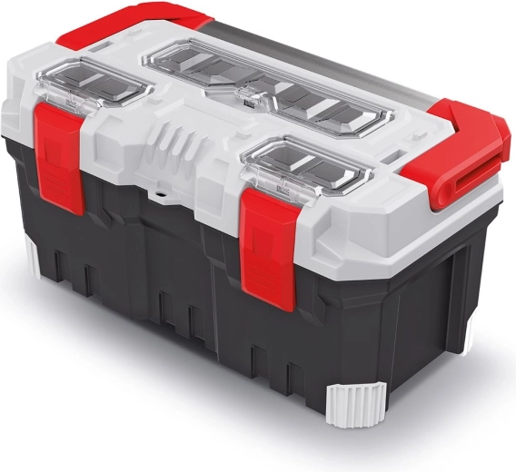 Plastový kufor na náradie s kovovou rukoväťou TITAN PLUS 496 × 258 × 240 mm, sivý