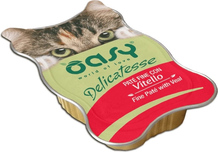 Oasy Delicatesse teľacia paštéta pre mačky 85 g