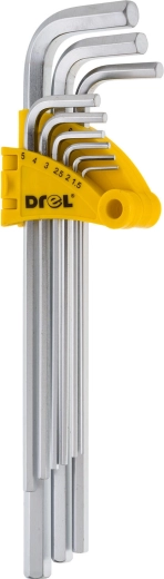 Sada imbusových kľúčov 1,5–10 mm, 9 dielov, predĺžené DREL
