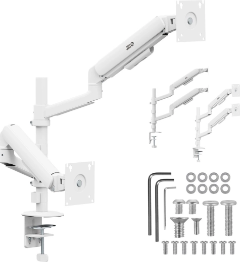 Ergo Office dvojitý držiak na 2 monitory 17–32" biely