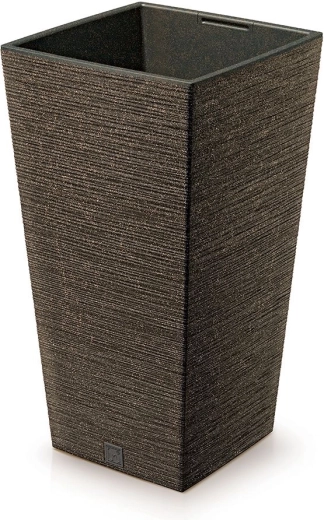 Kvetináč Furu Square Eco Wood s vnútorným vloženým kvetináčom 34,5 cm – káva