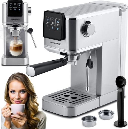 Pákový kávovar 20 bar Berdsen BD-770 strieborný